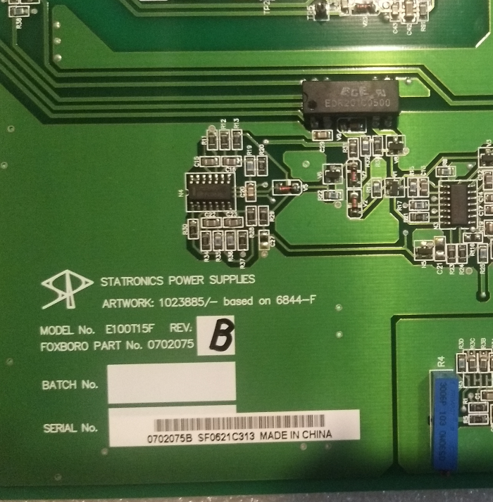 Foxboro SF0621C313 Power Supply Model 0702075B