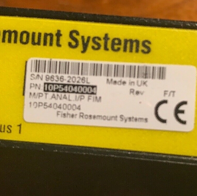 EMERSON Fisher-Rosemount 10P54040004 Analog Input Interface Module, 16 Points, 4-20mA