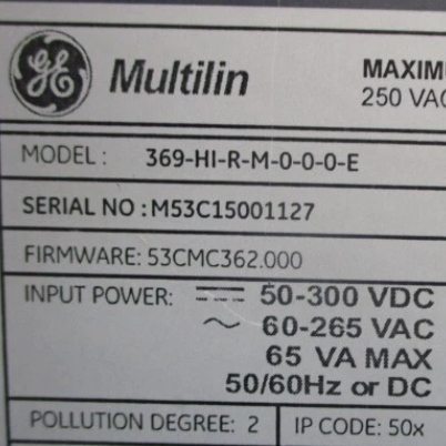 GE 369-HI-R-M-0-0-0-0 Motor Management Relay Overview