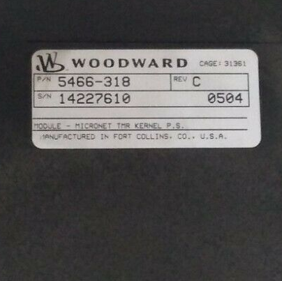 Woodward MICRONET TMR KERNEL P.S. Model 5466-318