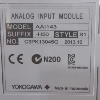 Yokogawa AAI141-H50/K4A00 Analog Input Module Overview