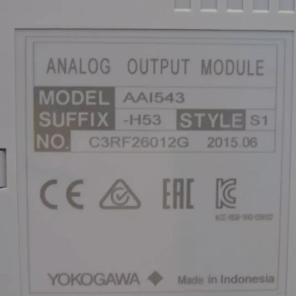Yokogawa AAI543-H53-S1 Analog Output Module