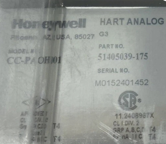 Honeywell CC-PAOH01 51405039-175 HART Analog Output Module