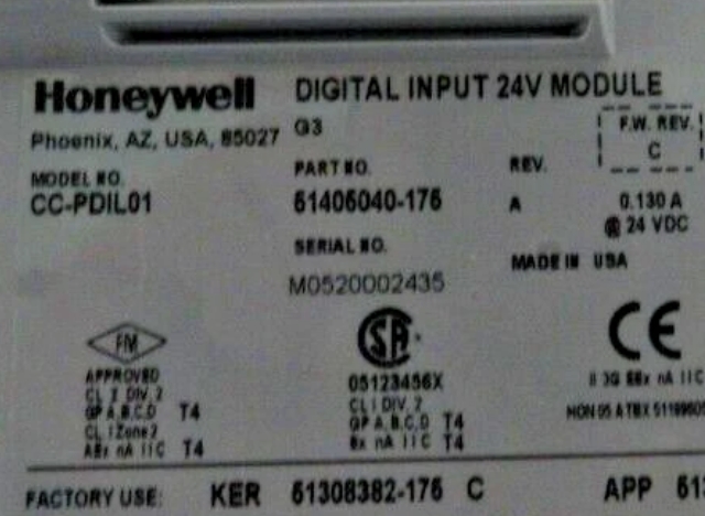 Honeywell CC-PDIL01 51405040-175 Digital Input Module 24V