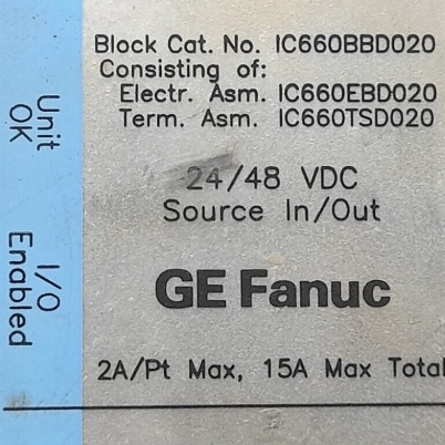 GE IC660BBD020 - 24/48Vdc Source I/O Module with 16 Circuits