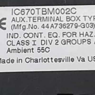 GE Auxiliary Terminal Block IC670TBM002