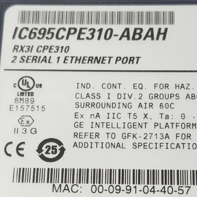 GE 2 Slot Central Processing Unit IC695CPE310