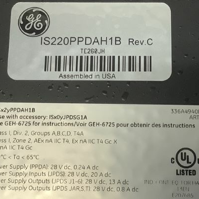 GE IS220PPDAH1B Power Distribution System Feedback Unit