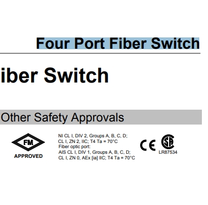 EMERSON KJ1740X1-BA1 Four Port Fiber Switch