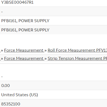 ABB PFBI161 3BSE000467R1 Power Supply for Control Systems