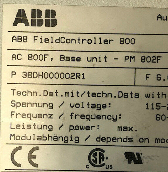 ABB PM 802F 3BDH000002R1 Base Unit – Leading Solutions from Top Control Systems Companies