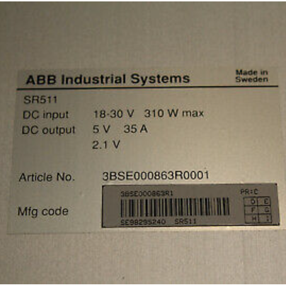 ABB SR511 3BSE000863R1 Power Supply - 81AA03A-E GJR2394100R1210