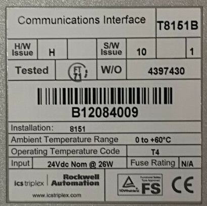 ICS Triplex T8151B Trusted Communications Interface Suppliers
