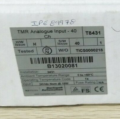 T8830 - ICS Triplex T8431 Trusted TMR 24 Vdc Analog Input Module